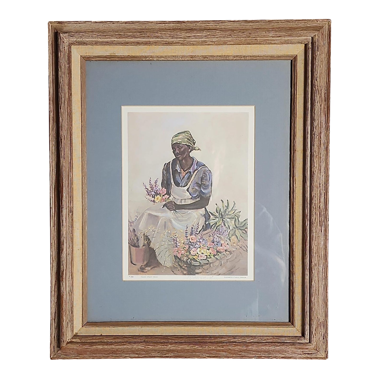 1980s Framed Elizabeth O'Neill Verner Print Tradd Street Press