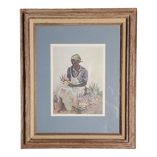 1980s Framed Elizabeth O'Neill Verner Print Tradd Street Press For Sale