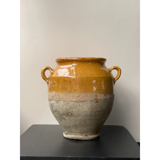 Small Yellow Glazed Ceramic Confit Jar For Sale - Image 4 of 5