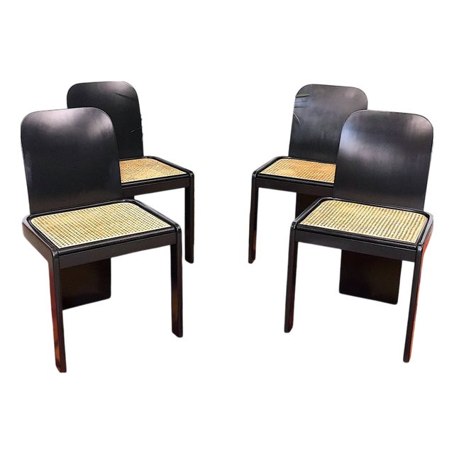 Vintage Italian Chairs by Pierluigi Molinari for Pozzi, 1970s, Set of 4 For Sale