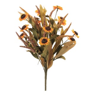 Fall Sunflower & Foliage Bush (Set of 2) For Sale