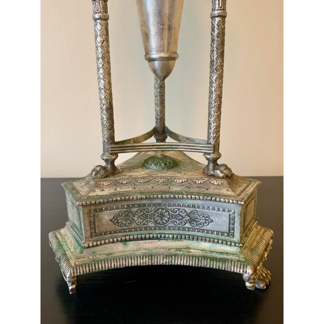 Silver Neoclassical Silver Vase With Swans and Paw Feet For Sale - Image 8 of 12