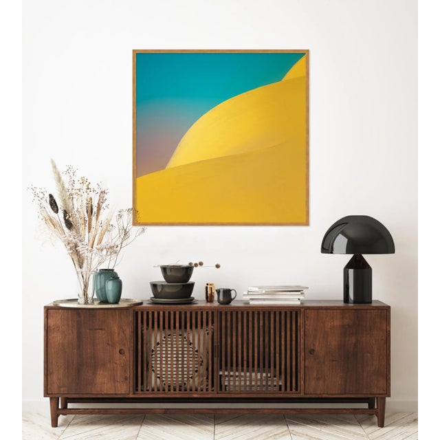Contemporary CYAN II #11 by Oystein Aspelund, Art Print in Gold Frame, Medium For Sale - Image 3 of 4