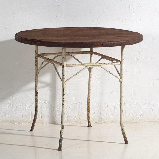 Antique Round Metal Outdoor Table, France, 1900s For Sale - Image 12 of 12