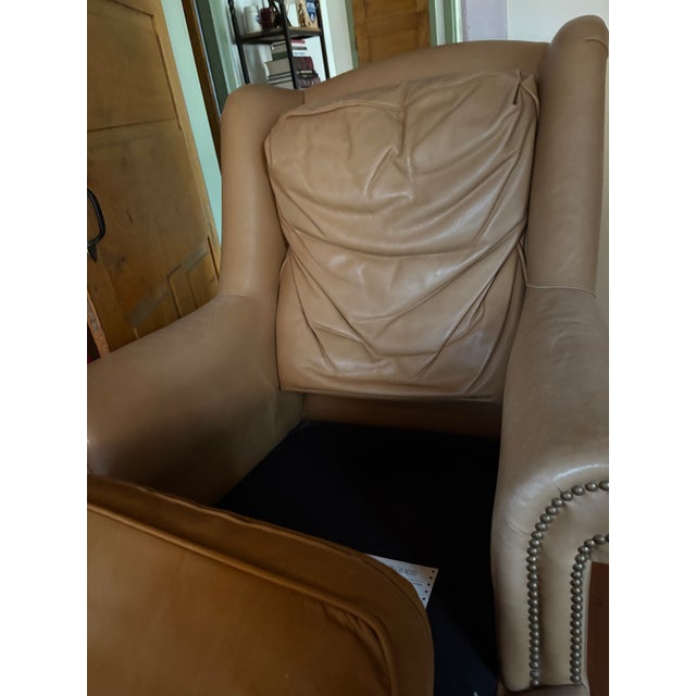 1990s Hickory Chair Leather Armchair For Sale - Image 11 of 13