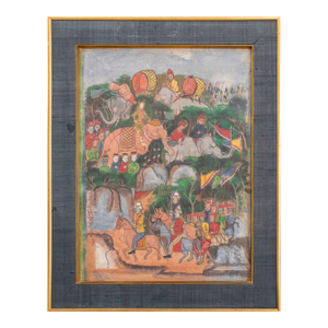 Southeast Asian Battle Scene Painting, Ca. 1900
