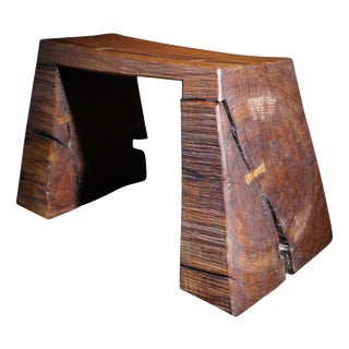 Limed and Oiled Oak Stool by Fritz Baumann For Sale