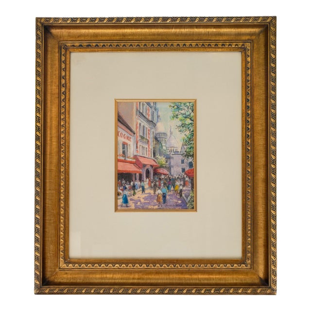 Anne De Vernac - Paris Street Scene, Pastel on Paper For Sale