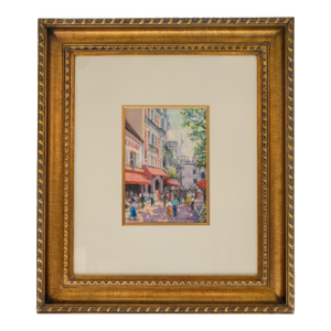 Anne De Vernac - Paris Street Scene, Pastel on Paper