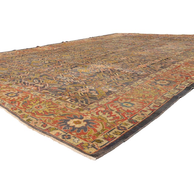 79687 Antique Persian Sultanabad Rug, 09'10 x 13'08. The Regal Lattice: Late 19th Century Persian Sultanabad Masterpiece...