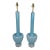 Rare Vinatge Blue Murano Glass Lamp Pair For Sale