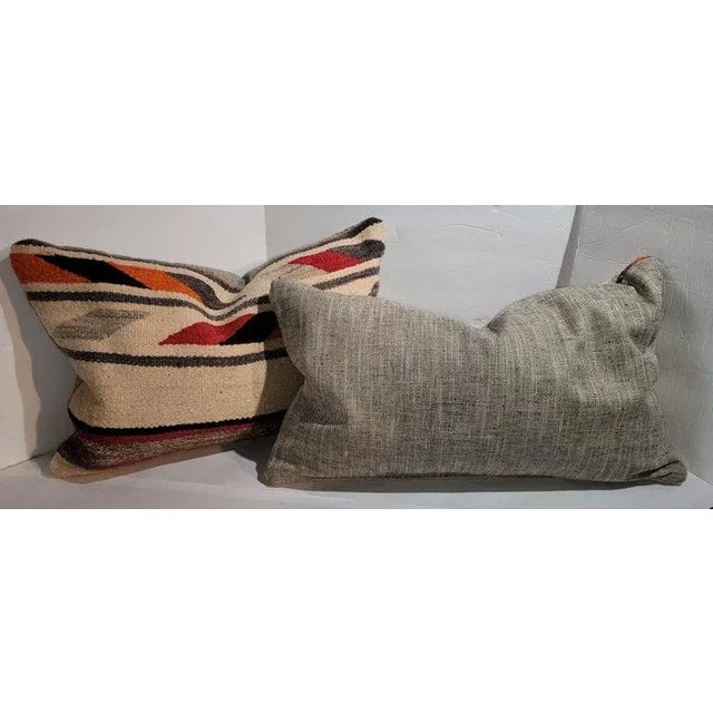 1940s Hand Made Weaving Pillows- a Pair For Sale - Image 4 of 6