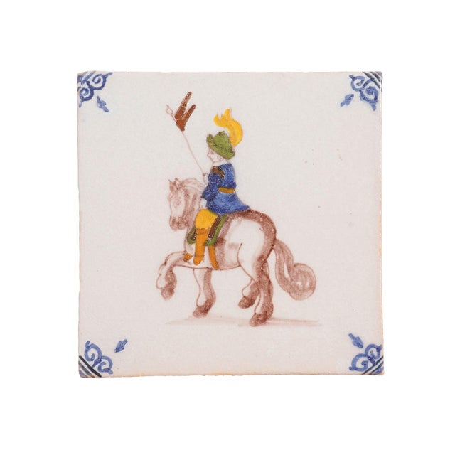 White Set of 6 Old Dutch Hand Painted Delft Tiles Attributed to Royal Tichelaar Makkum, C. 1880 For Sale - Image 8 of 13