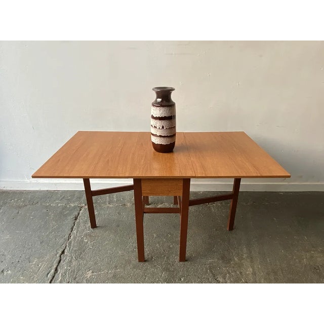 Wood Large Vintage Drop Leaf Table, 1960s For Sale - Image 7 of 9