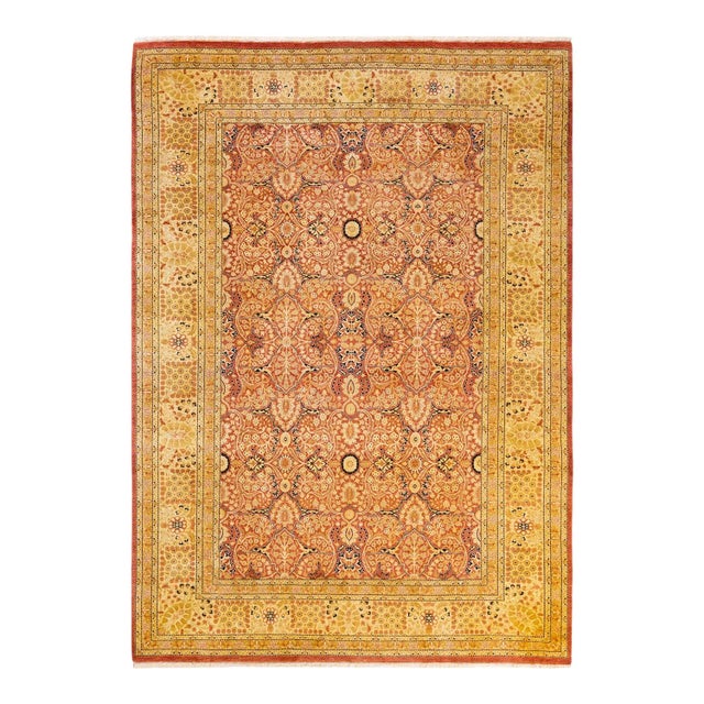 Orange Mogul, One-of-a-Kind Hand-Knotted Area Rug in Orange, 6' 3" x 8' 9" For Sale - Image 8 of 8