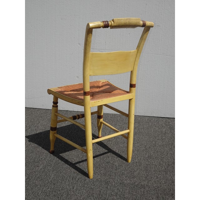 Pair of Two French Country Hand Painted Rush Seat Accent Chairs Chairish