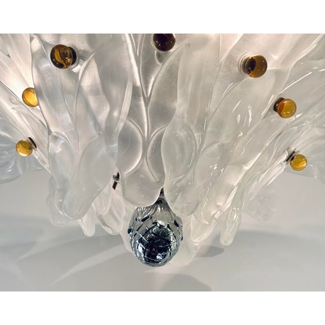 Original truth $4020, timeless Myran Allan Luxury Lighting Lalique Style Italian Murano Glass Chandelier, amber glass...