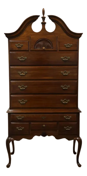 Thomasville Furniture Collector's Cherry Traditional Style 41" Pediment Highboy Chest 10111-340