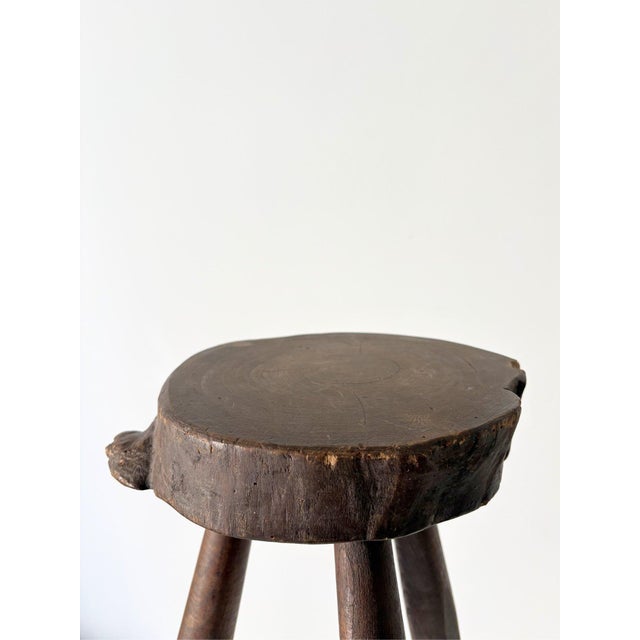 1940s Mid-Century Tree Slab Side Table Stool with Live Edge, France, 1940s For Sale - Image 5 of 9