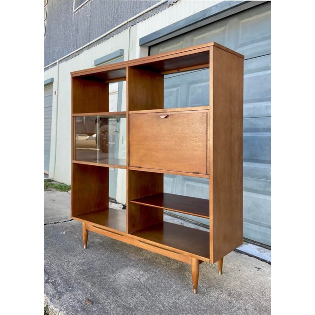 Mid Century Two-Sided Bookcase Étagère and Room Divider. This is a more of a petite room divider with great details....