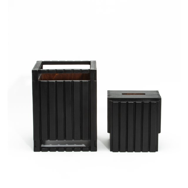 Waste Bin in Black Oak by R&y Augousti For Sale In Los Angeles - Image 6 of 7