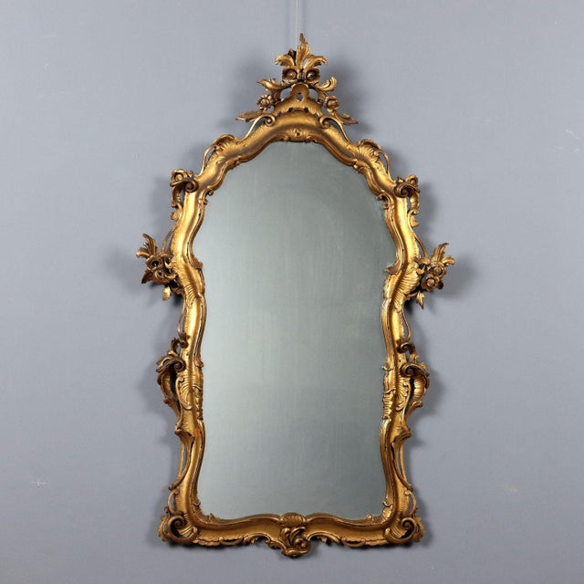 Baroque Style Mirror in Gilded Wood For Sale - Image 12 of 12