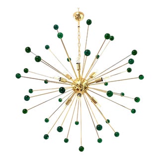 Green Star Murano Glass Sputnik Light by Simoeng For Sale