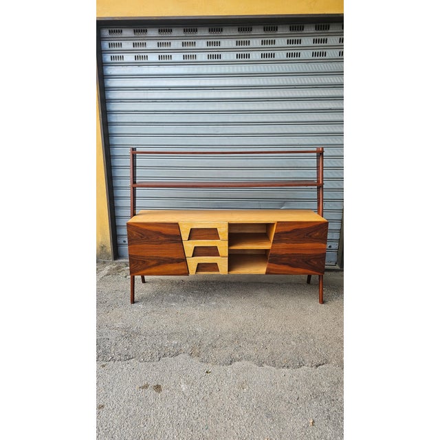 Mid-Century Walnut and Ash Highboard, 1960s For Sale - Image 3 of 11