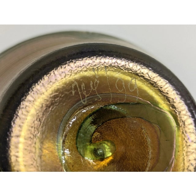 Bohemian Czech Republic Art Glass Vase - Loetz Style For Sale - Image 9 of 9