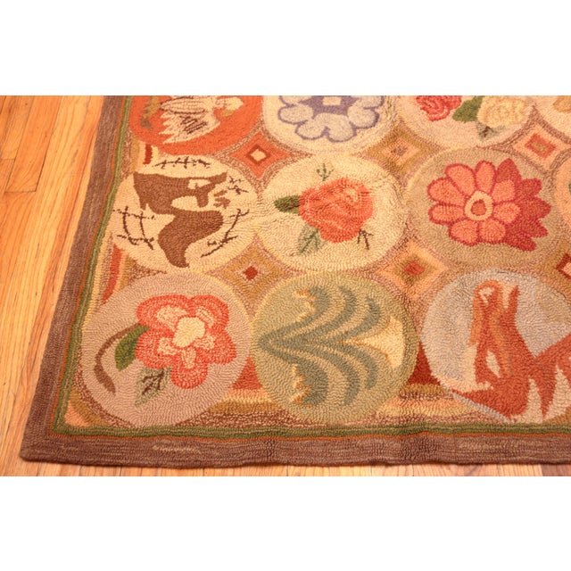American Nazmiyal Collection Antique American Hooked Rug For Sale - Image 3 of 8