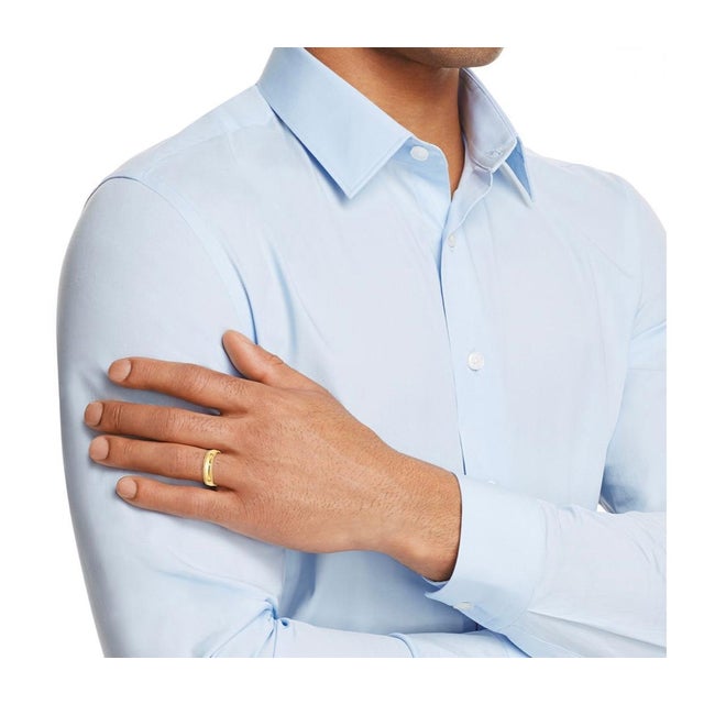 14 Karat Gold Milgrain Half Round Comfort Fit Wedding Band 8.5 Grams For Sale - Image 10 of 18