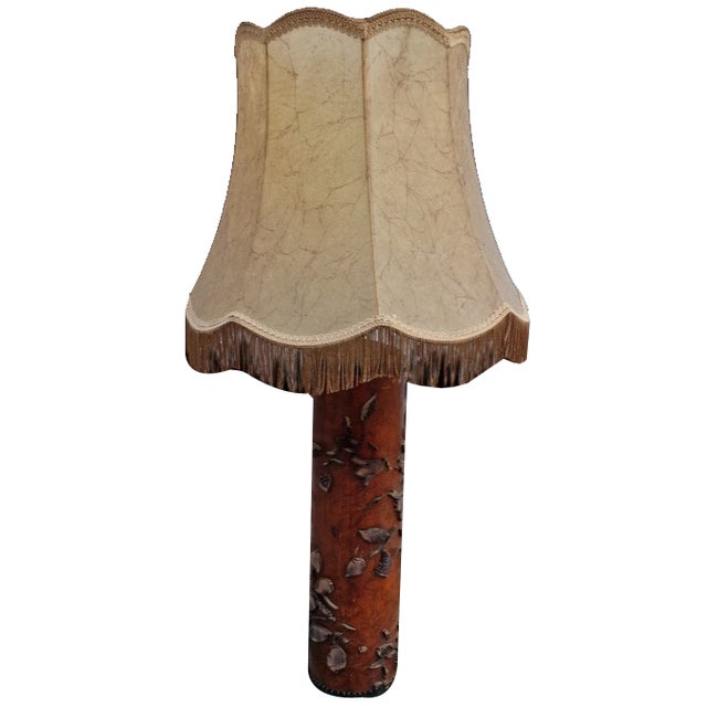 Vintage French Wooden Table Lamp, 1960s For Sale