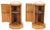 Pair of English Cylinder-Form Bedside Commodes with Marble Tops. Each commode features a circular inset marble top, a...