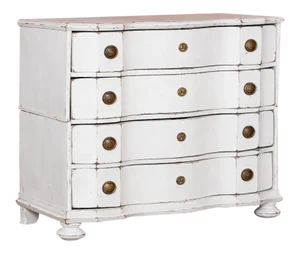 18th Century Baroque White Painted Chest of Drawers