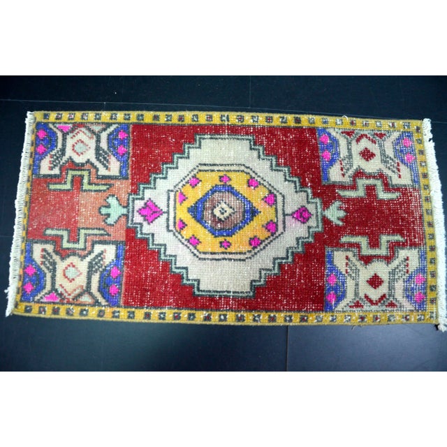 Tribal Turkish Oushak Red Vintage Wool Area Rug For Sale - Image 3 of 6
