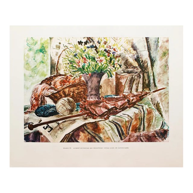 1950s After Andre Dunoyer De Segonzac "Still-Life in Landscape", First Edition Swiss Full-Color Print For Sale