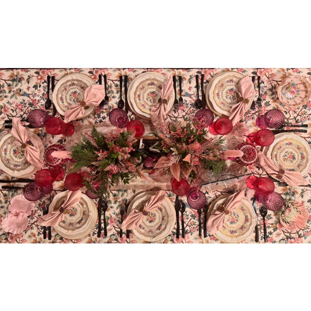 Pink LastChance!Hand Painted Floral Shell Motif Trompe L’Oleil Trinket Tray or Vide Poche - California For Sale - Image 8 of 8