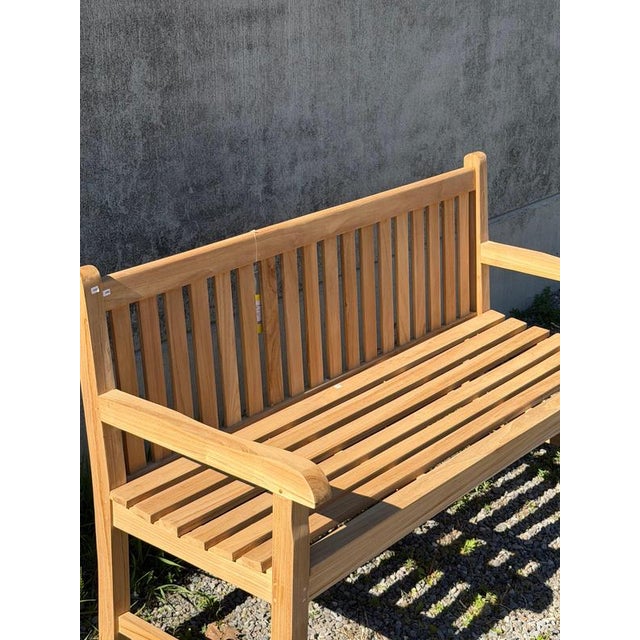 Classic Teak Garden Bench For Sale - Image 6 of 7