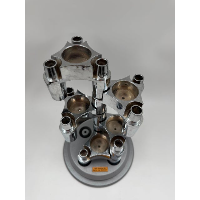 Modular Candleholder with Silver Aluminum Plug-in System in the style of Stoff Nagel, 1950s, Set of 4 For Sale - Image 10 of 14