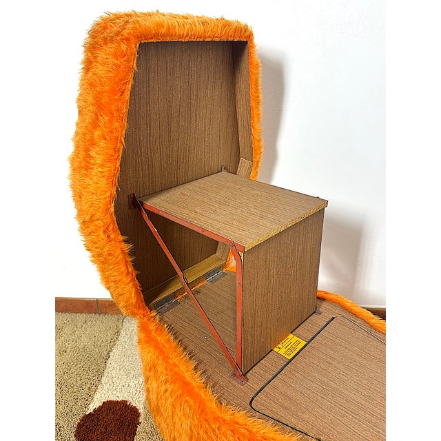 1970s Vintage Orange Ottoman, Italy, 1970s For Sale - Image 5 of 13