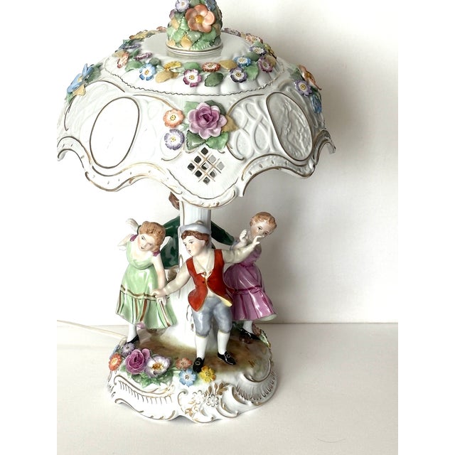 Porcelain Lithophane Table Lamp, 1950s For Sale - Image 16 of 18