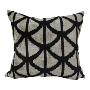 Silk Uzbek Ikat Velvet Hand Made Square Pillow Cushion
