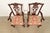 Late 20th Century Ethan Allen Chippendale Carved Mahogany Armchairs or Dining Captain Chairs, Pair For Sale - Image 5 of 14