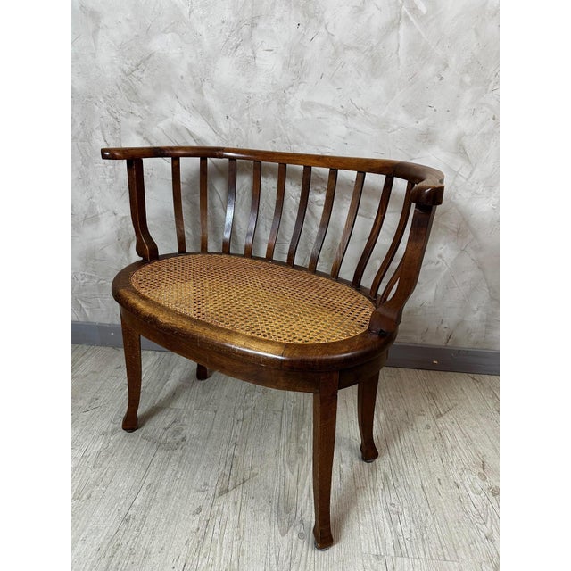 Vintage Cane Armchair, 1940s For Sale - Image 12 of 12