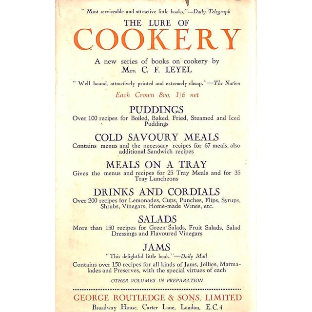 LEYEL, Mrs. C.F. [83] pp. George Routledge & Sons, Ltd. 7 1/2" x 5 1/8" Jacket Design by K. Hale