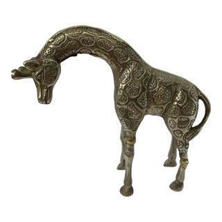 Mid 20th Century Brass Giraffe Figure For Sale