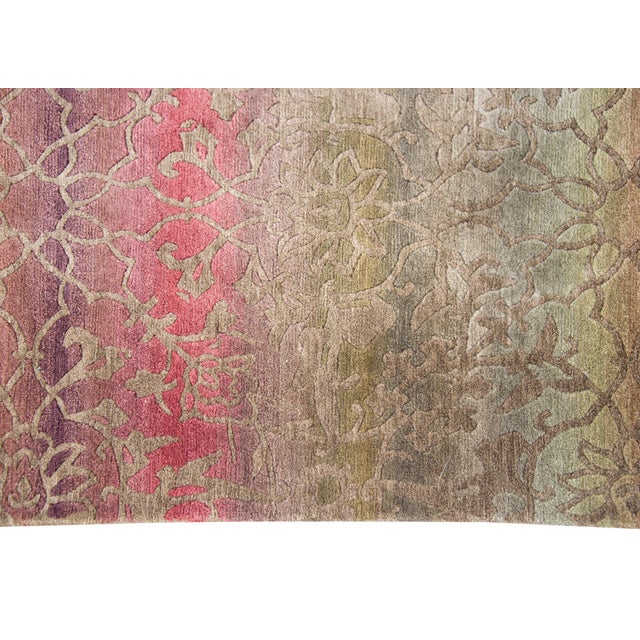 Beige Hand-Knotted Tibetan Rug For Sale - Image 8 of 14