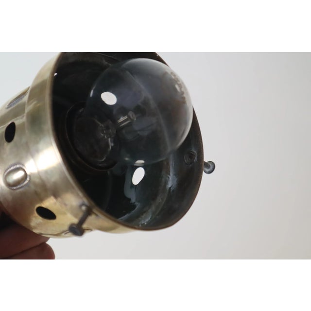 Art Nouveau Hanging Lamp in White Glass and Brass, 1920 For Sale - Image 4 of 18