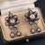 Pair of antique Georgian period diamond earrings featuring rose cut natural diamonds set in silver. Late-Georgian Circa...