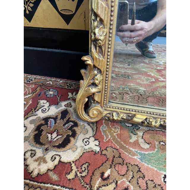 Napoleon III Mirror Gilded with Leaf For Sale - Image 5 of 9
